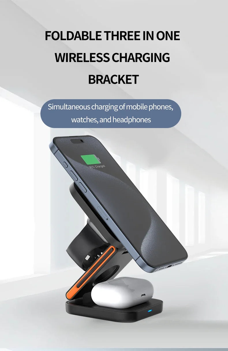 VIKEFON 30W 3 in 1 Foldable Charging Station