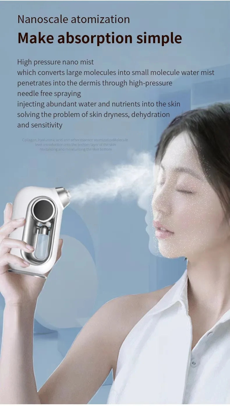 Nano Oxygen Injection Facial Moisturizing Steamer Machine Handheld Spray Gun Beauty Spray Mist Mini Oxygen
