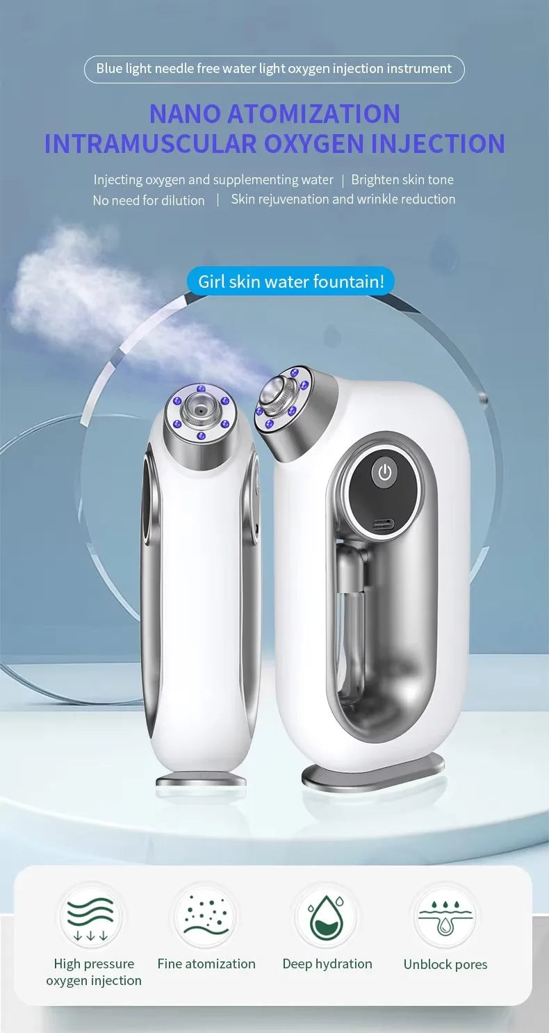 Nano Oxygen Injection Facial Moisturizing Steamer Machine Handheld Spray Gun Beauty Spray Mist Mini Oxygen
