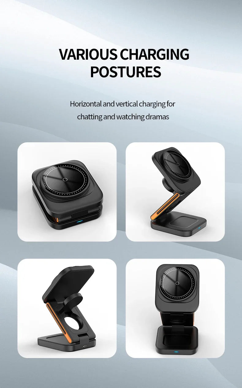 VIKEFON 30W 3 in 1 Foldable Charging Station