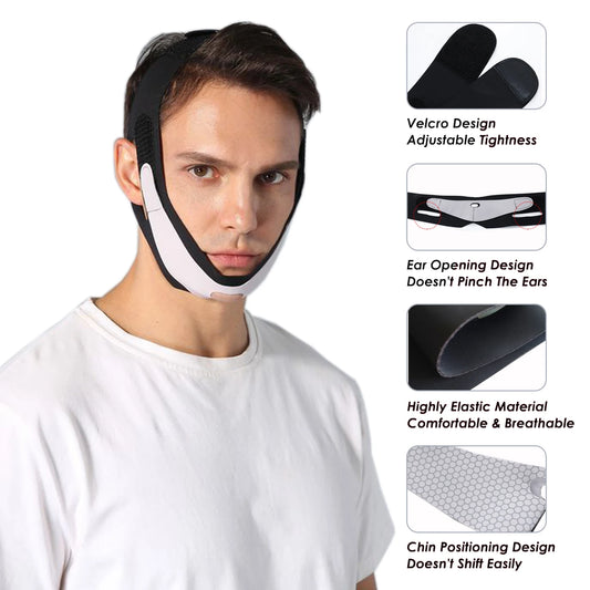 Double Chin Mask, Far Infrared Chin Strap V Line Face Chin Lifting Strap, Jaw Exerciser for Men