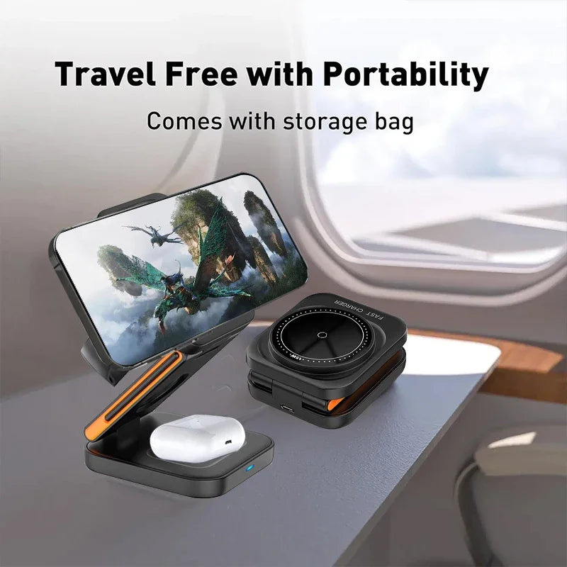 VIKEFON 30W 3 in 1 Foldable Charging Station