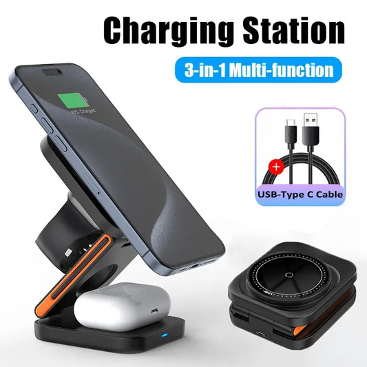 VIKEFON 30W 3 in 1 Foldable Charging Station